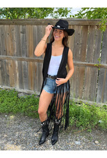 Saints & Hearts Saints & Hearts - Long fringe vest (Black)