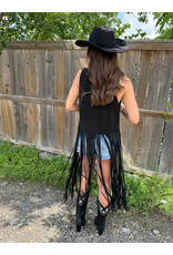Saints & Hearts Saints & Hearts - Long fringe vest (Black)