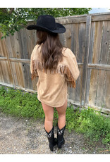 ICHI ICHI - Fano Fringe Detail Button Up (Travertine)