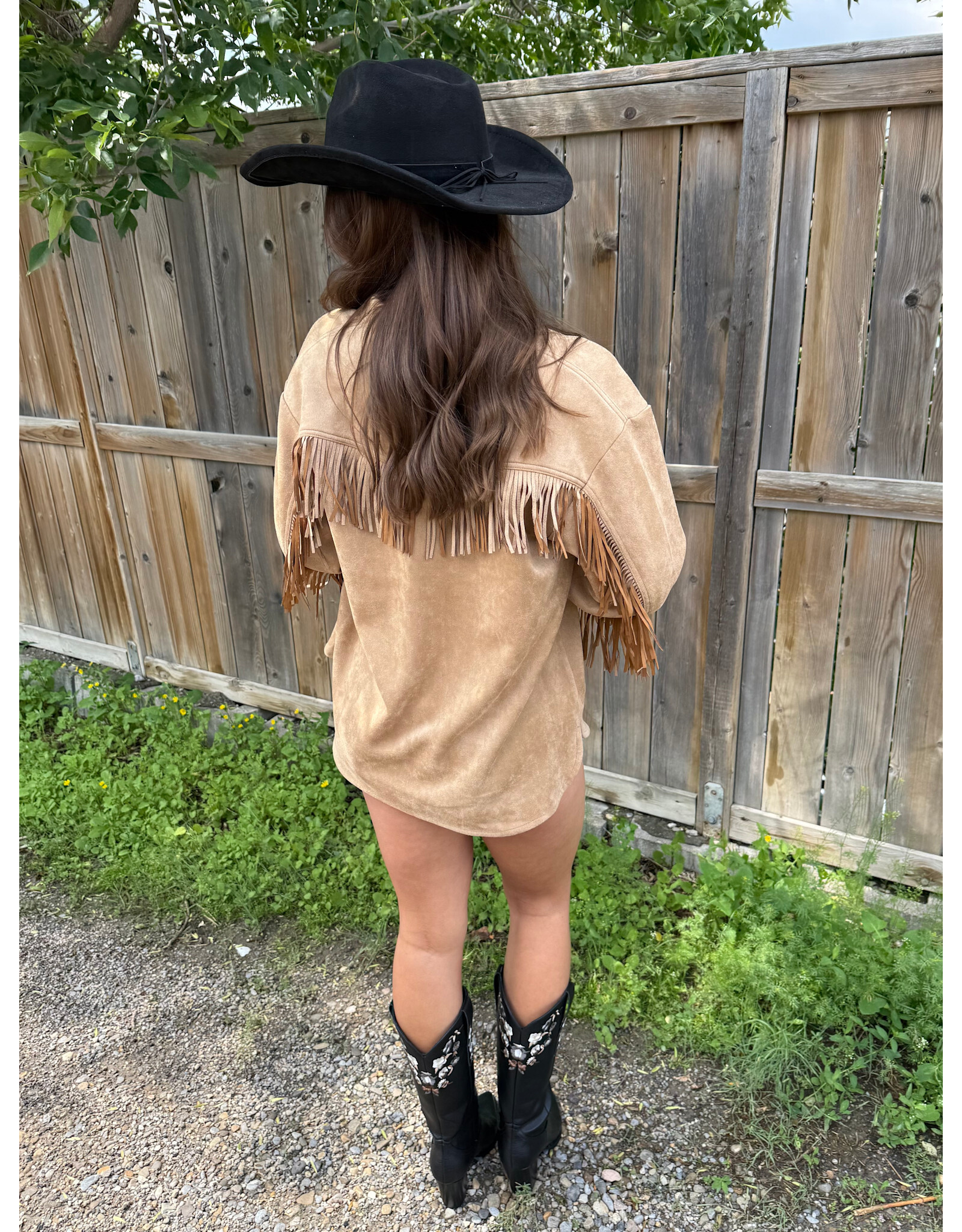 ICHI ICHI - Fano Fringe Detail Button Up (Travertine)