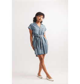 Papillon Papillon - Short Sleeve Denim Shirt Dress