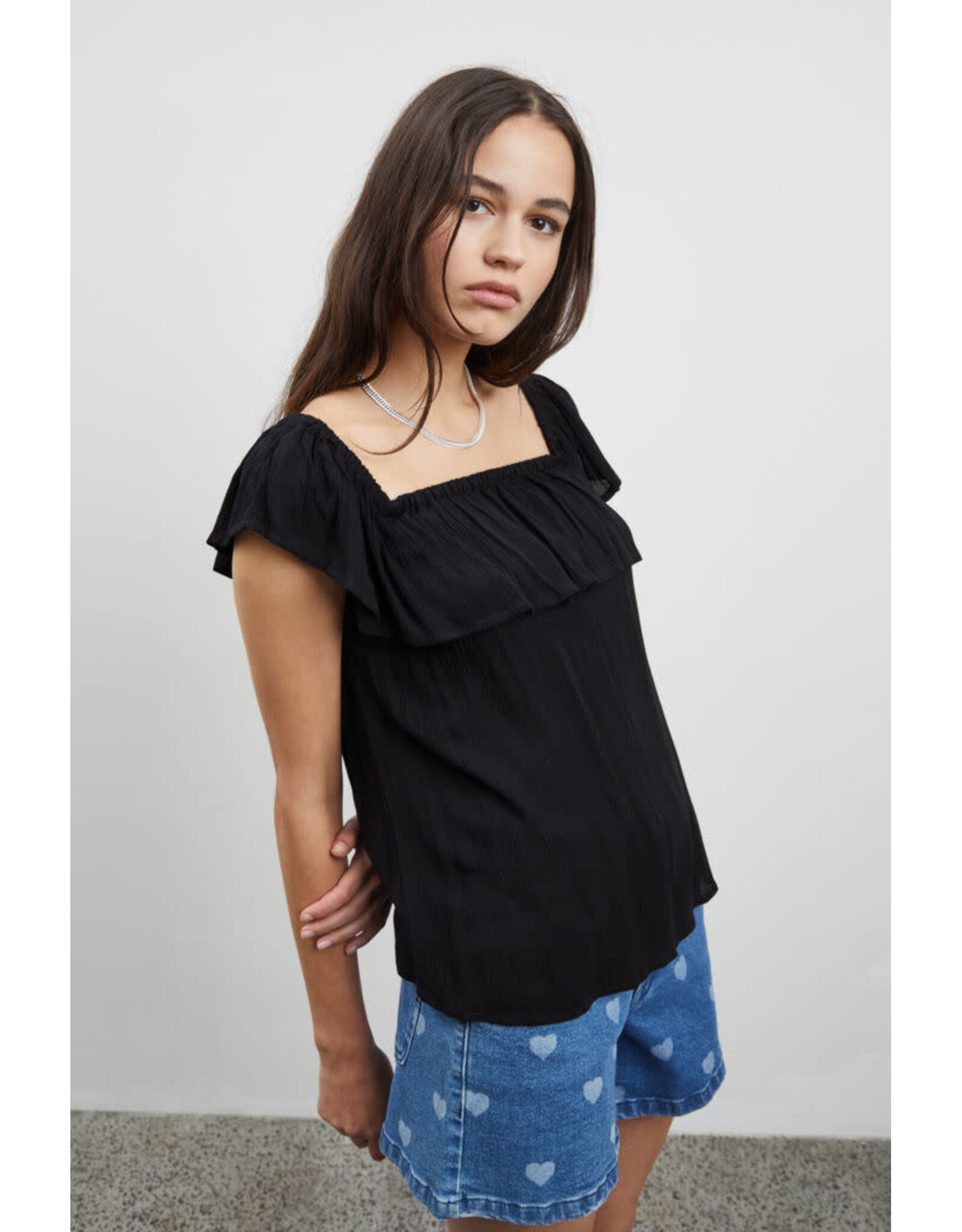 ICHI ICHI - Marrakech off the shoulder top (black)