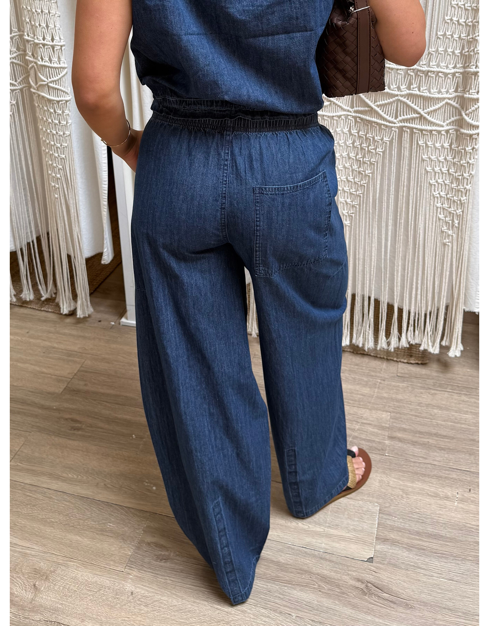 RD Style RD Style - Kaya Lightweight Denim Pull On Barrel Jean (Didi Dark Wash)