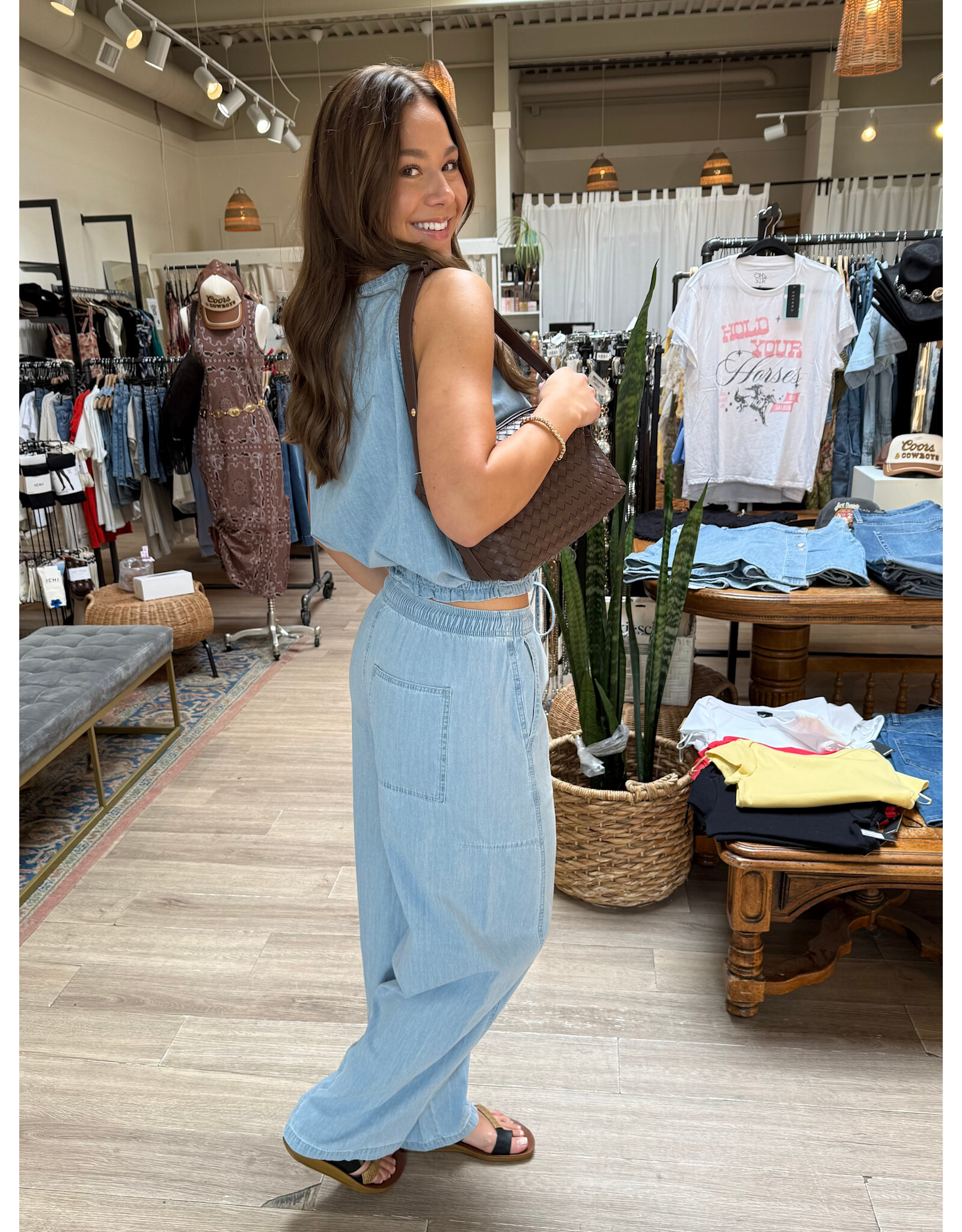 RD Style RD Style - Kaya Lightweight Denim Pull On Barrel Jean (Stone Wash Blue)