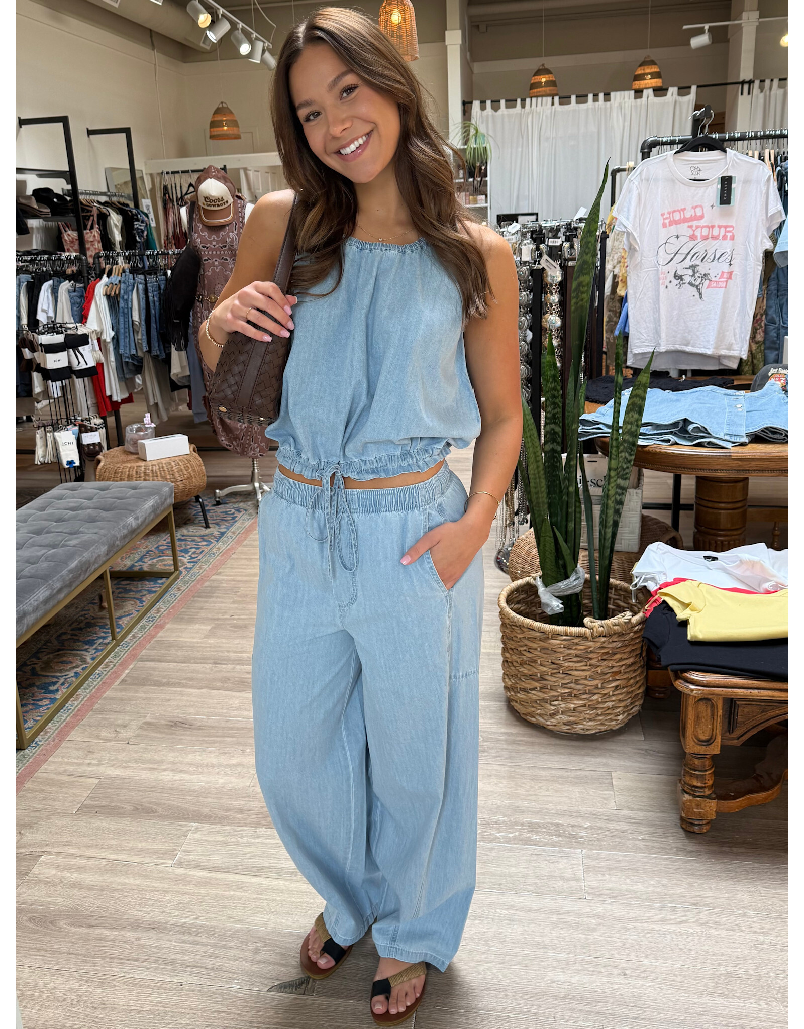 RD Style RD Style - Kaya Lightweight Denim Pull On Barrel Jean (Stone Wash Blue)