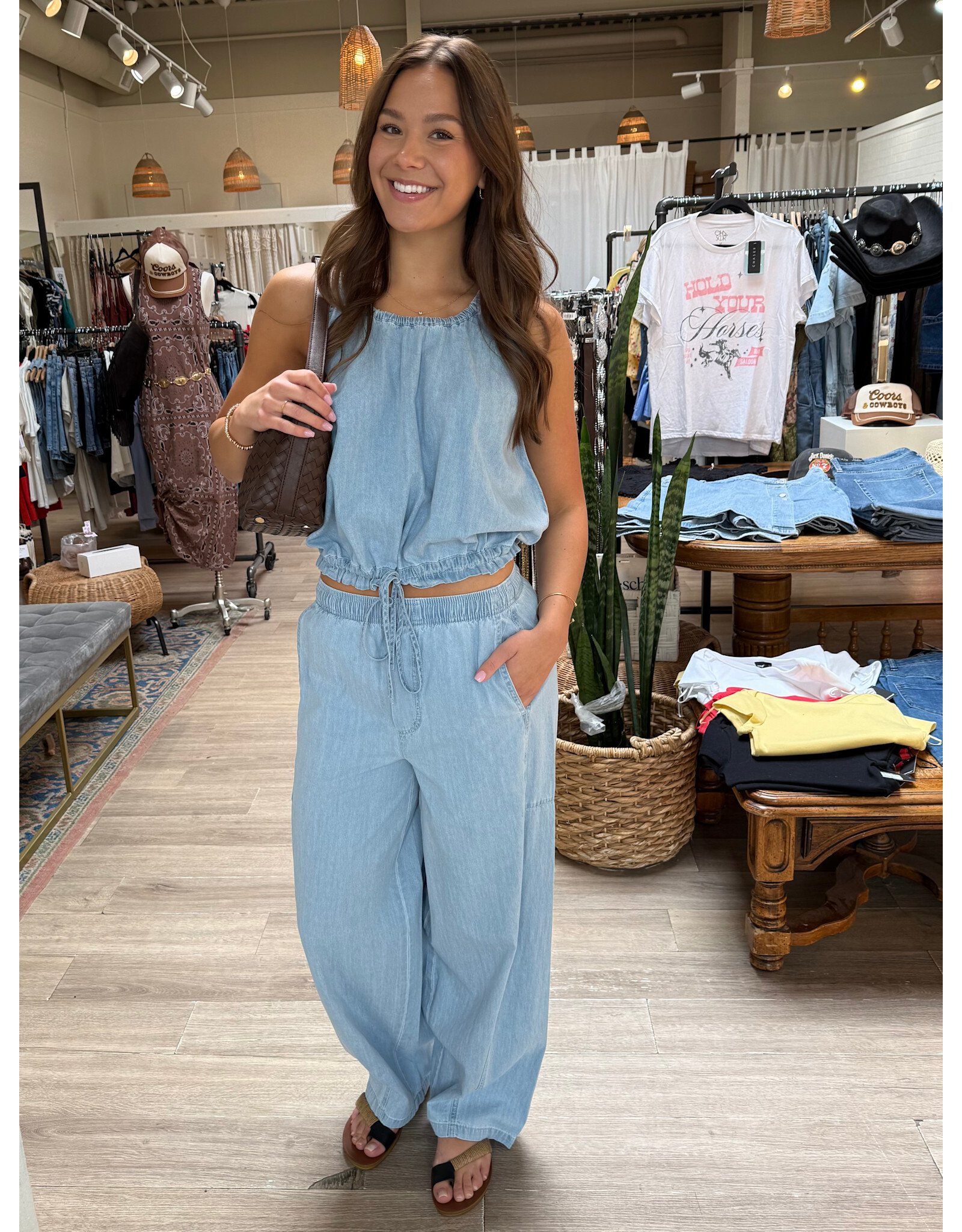 RD Style RD Style - Kaya Lightweight Denim Pull On Barrel Jean (Stone Wash Blue)