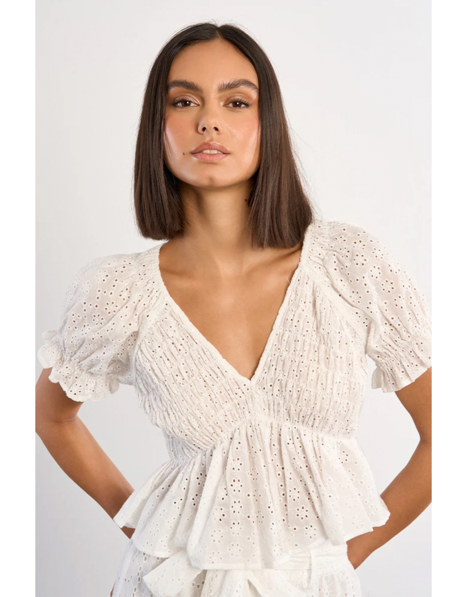 Molly Bracken Molly Bracken -  Eyelet Top (White)