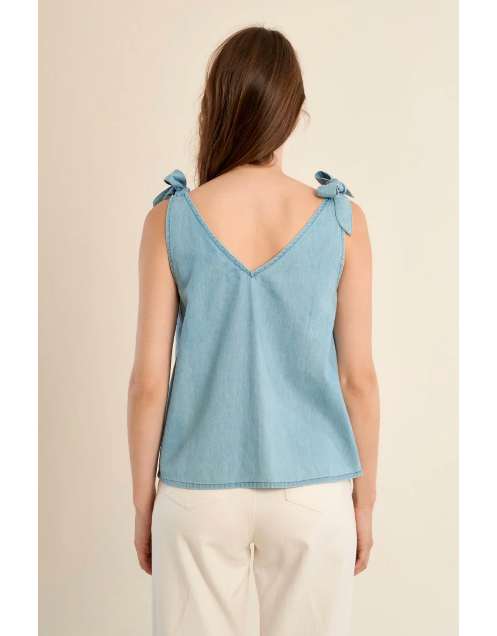 Molly Bracken Molly Bracken - Cotton Tank Top with Tie Straps