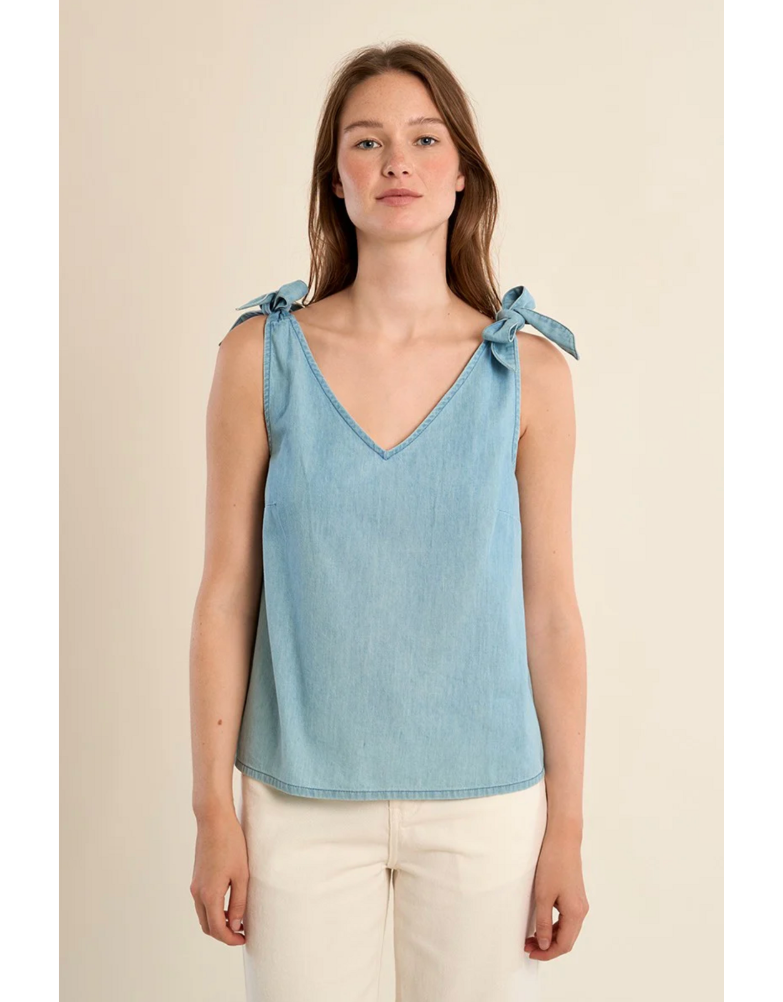 Molly Bracken Molly Bracken - Cotton Tank Top with Tie Straps