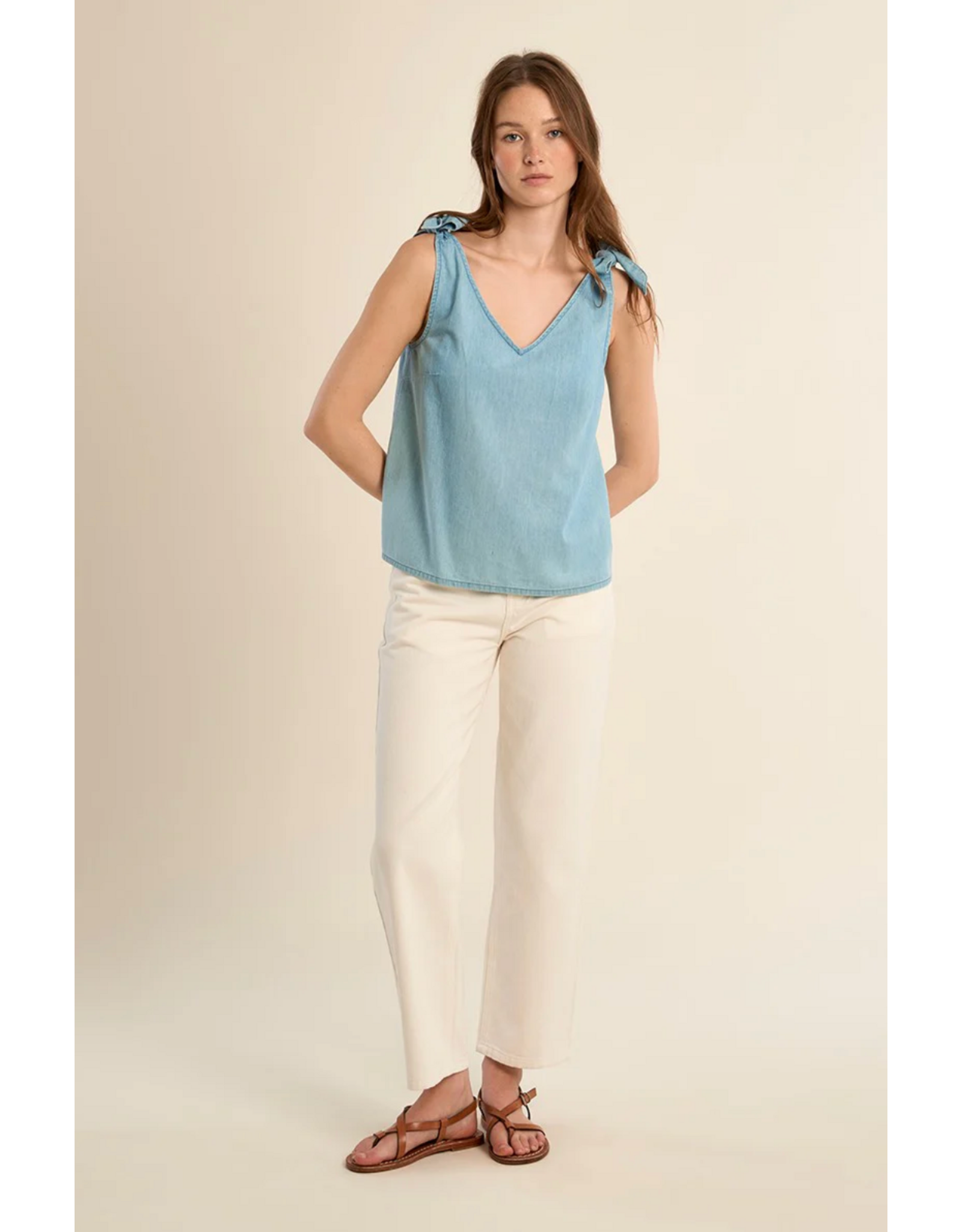 Molly Bracken Molly Bracken - Cotton Tank Top with Tie Straps