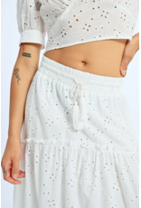 Molly Bracken Molly Bracken - Tiered Eyelet Prairie Skirt (White)