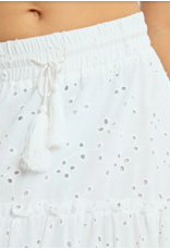 Molly Bracken Molly Bracken - Tiered Eyelet Prairie Skirt (White)