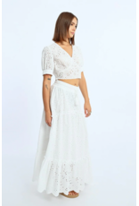 Molly Bracken Molly Bracken - Tiered Eyelet Prairie Skirt (White)