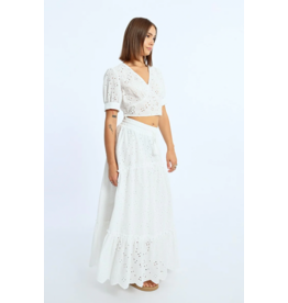 Molly Bracken Molly Bracken - Tiered Eyelet Prairie Skirt (White)