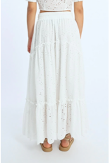 Molly Bracken Molly Bracken - Tiered Eyelet Prairie Skirt (White)