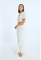 Molly Bracken Molly Bracken - Tiered Eyelet Prairie Skirt (White)