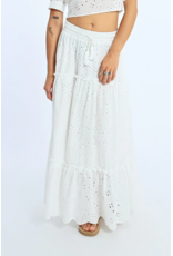 Molly Bracken Molly Bracken - Tiered Eyelet Prairie Skirt (White)