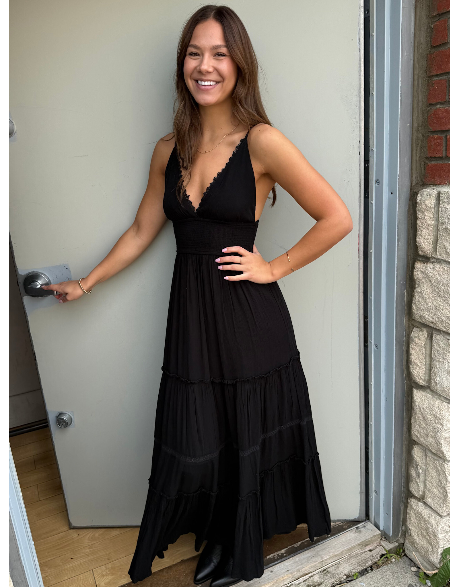 RD Style RD Style - Martika Adjustable Strap Tiered Dress (Black)