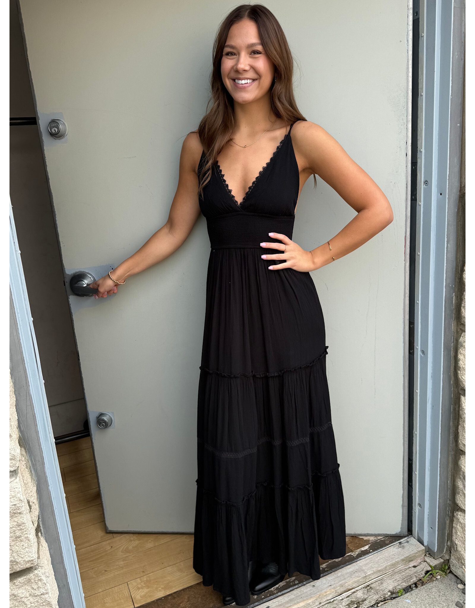 RD Style RD Style - Martika Adjustable Strap Tiered Dress (Black)