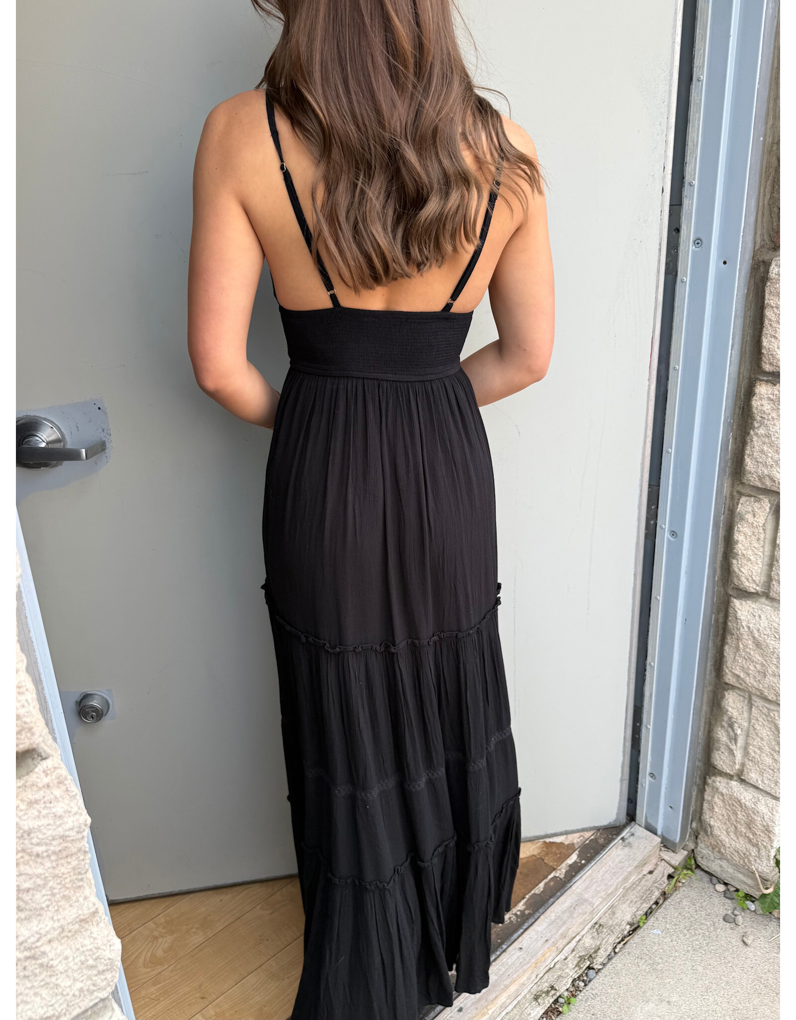 RD Style RD Style - Martika Adjustable Strap Tiered Dress (Black)