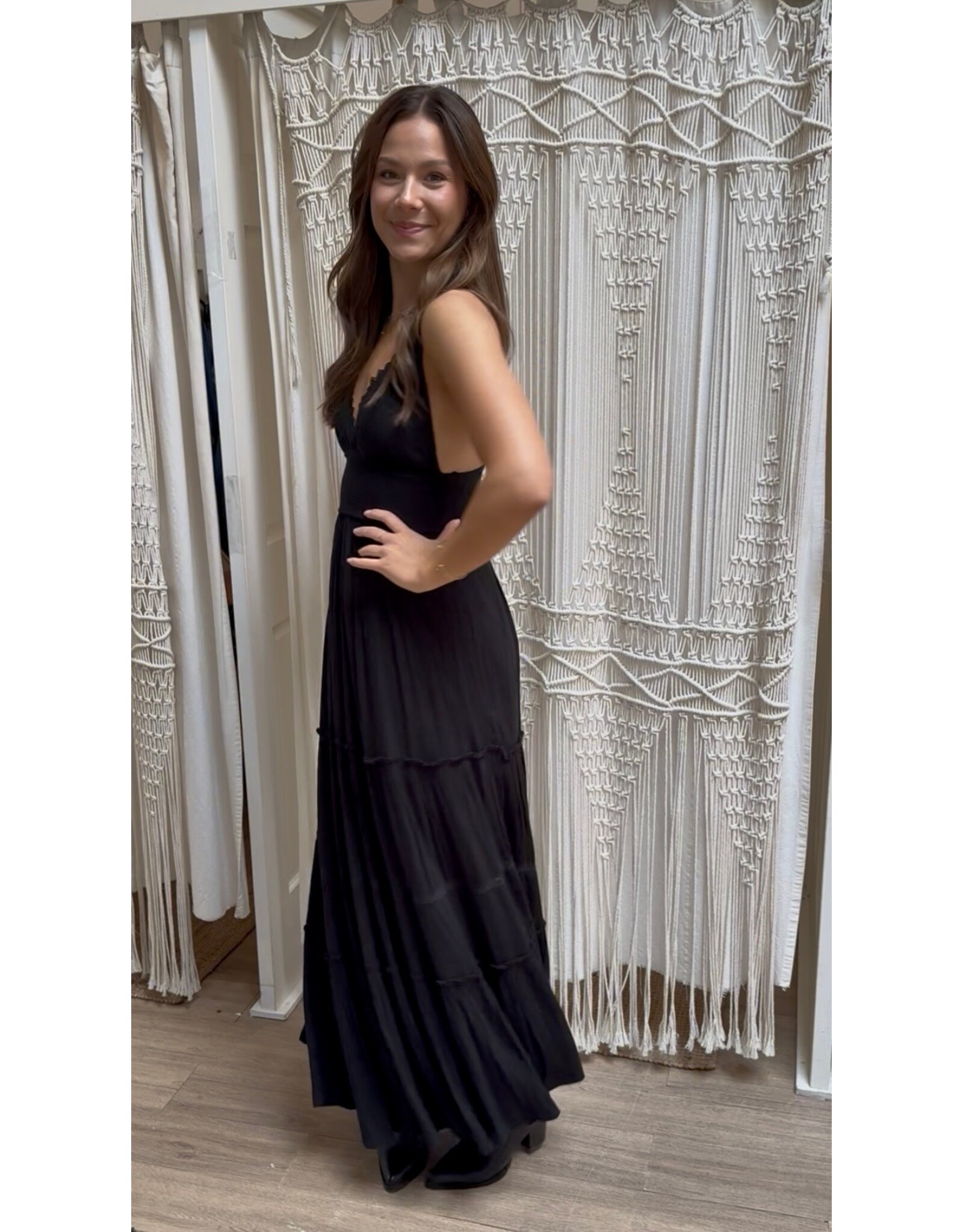 RD Style RD Style - Martika Adjustable Strap Tiered Dress (Black)
