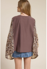 Zutter Free Bird 1 Tone Vintage Graphic Kantha Top (Brown)