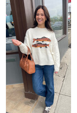 Bailey Rose Trout Graphic Knit Sweater (Cream)