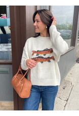 Bailey Rose Trout Graphic Knit Sweater (Cream)
