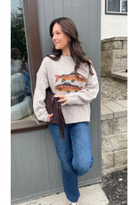 Bailey Rose Trout Graphic Knit Sweater (Oatmeal)