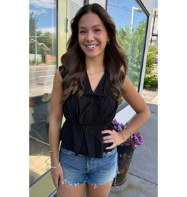 Korner Korner - Short Sleeve Tiered Top (Black)