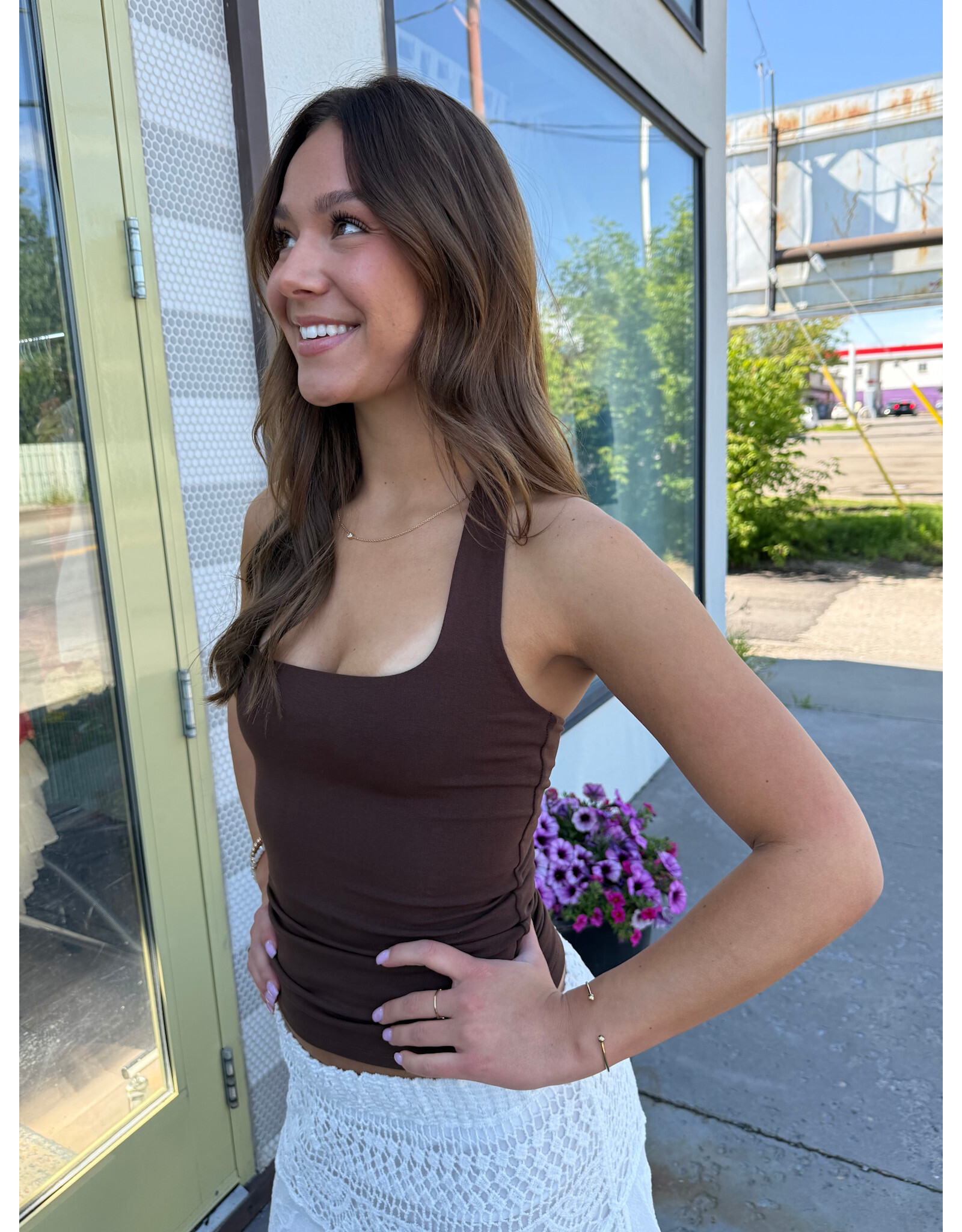 RD Style RD Style - Hela Cotton Core Halter Top (Mocha)