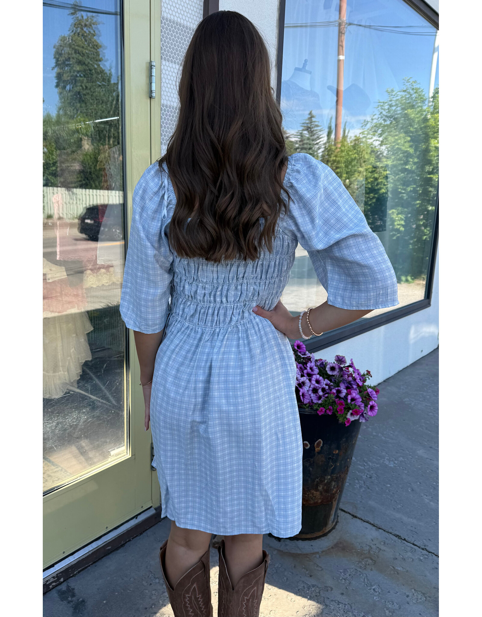 ICHI ICHI - Hetta Smocked Dress (Powder Blue)