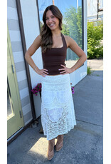 Papillon Papillon - Crochet Embroidered Skirt (White)