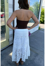 Papillon Papillon - Crochet Embroidered Skirt (White)