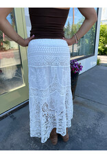 Papillon Papillon - Crochet Embroidered Skirt (White)