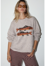 Bailey Rose Trout Graphic Knit Sweater (Oatmeal)