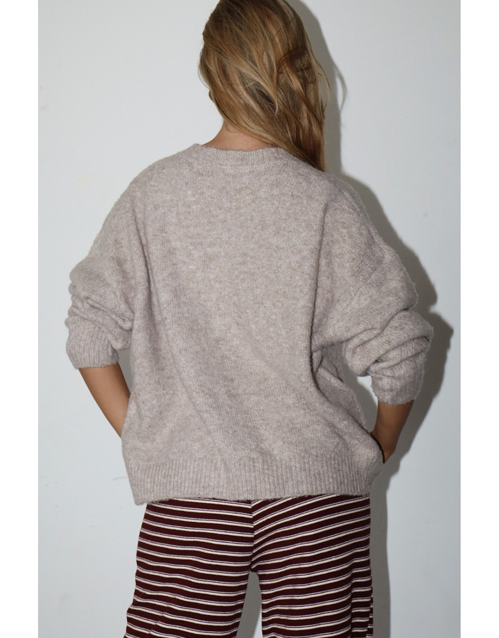 Bailey Rose Trout Graphic Knit Sweater (Oatmeal)