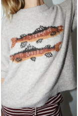Bailey Rose Trout Graphic Knit Sweater (Oatmeal)