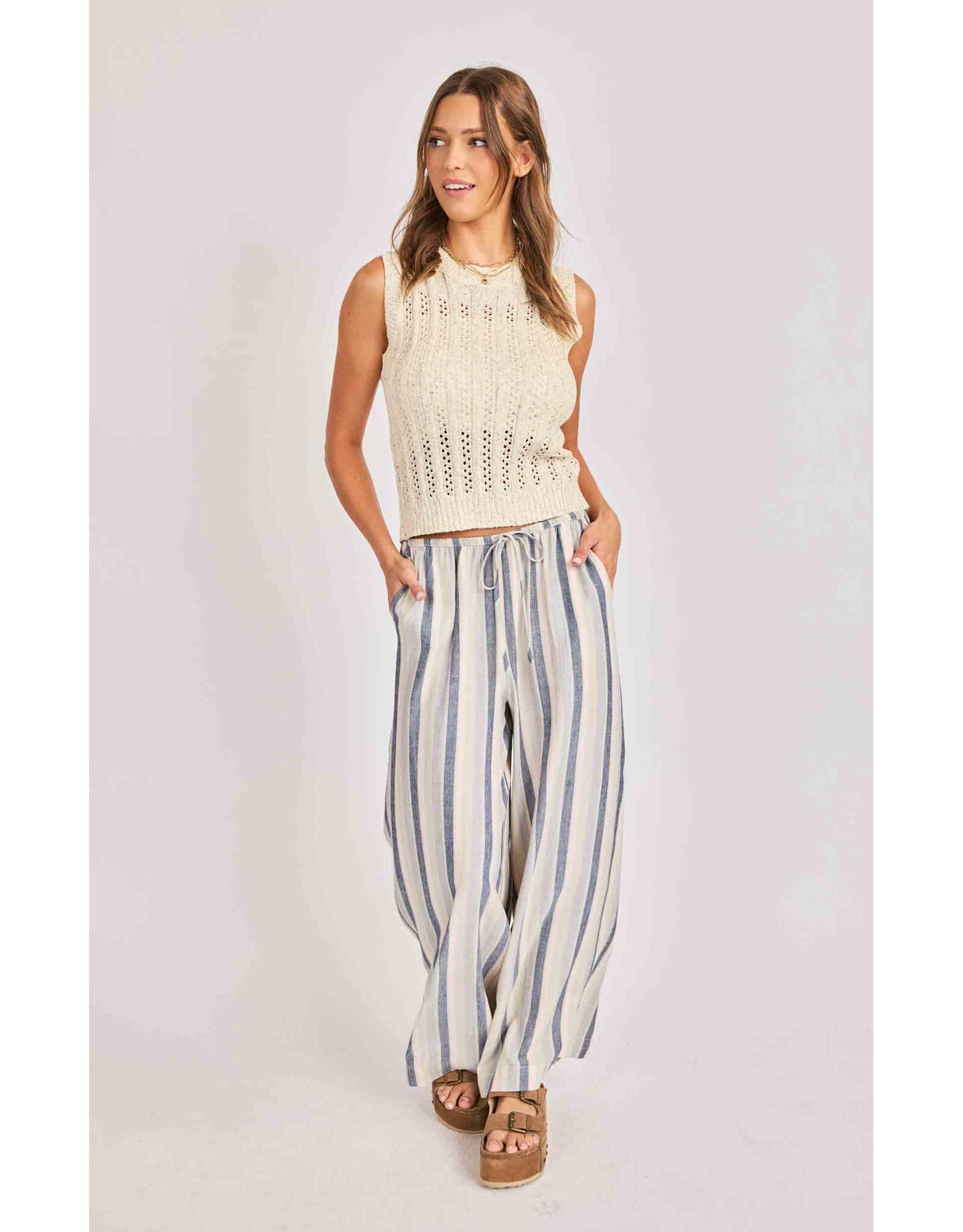 Sadie & Sage Sadie & Sage - Montana Open Knit Sweater Vest (Cream)
