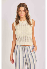 Sadie & Sage Sadie & Sage - Montana Open Knit Sweater Vest (Cream)