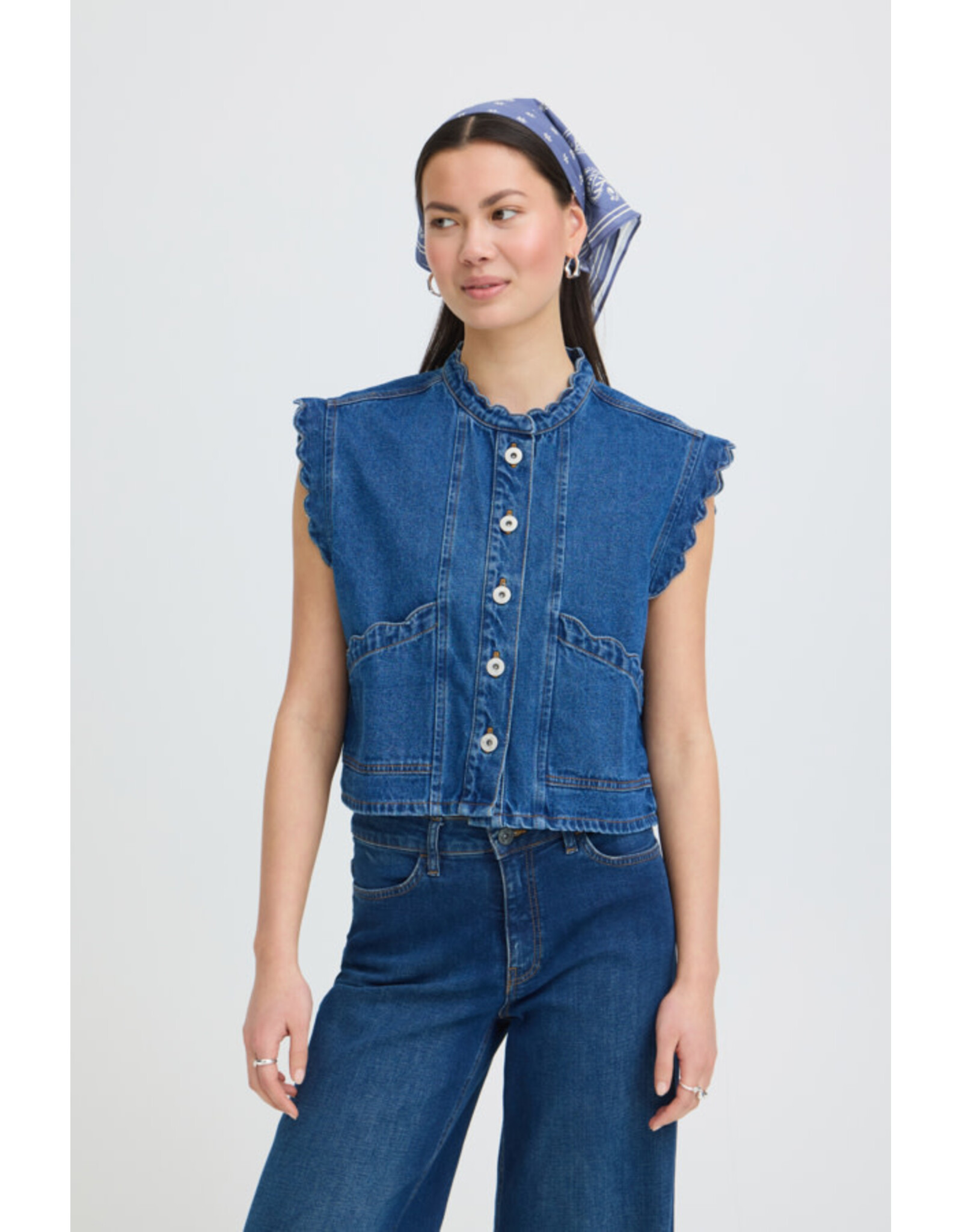 ICHI ICHI - Louise Scarf (Faded Denim)