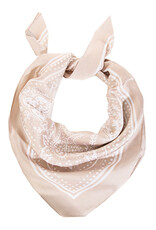 Fame Accessories Light Paisley Design Square Bandana Scarf (Ivory)