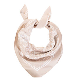 Fame Accessories Light Paisley Design Square Bandana Scarf (Ivory)
