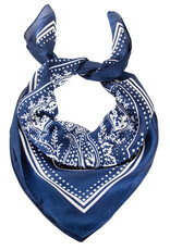 Fame Accessories Light Paisley Design Square Bandana Scarf (Navy)