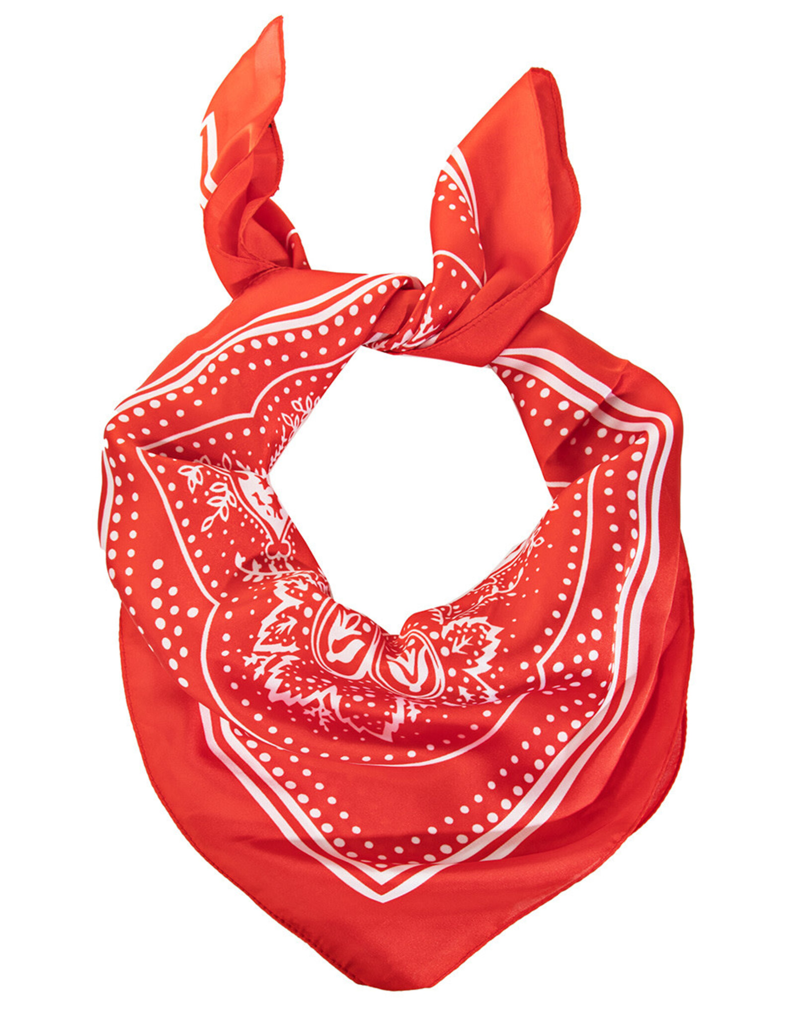 Fame Accessories Light Paisley Design Square Bandana Scarf (Red)