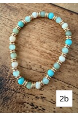 L&B Creations Assorted Turquoise and Gold Beaded Bracelets