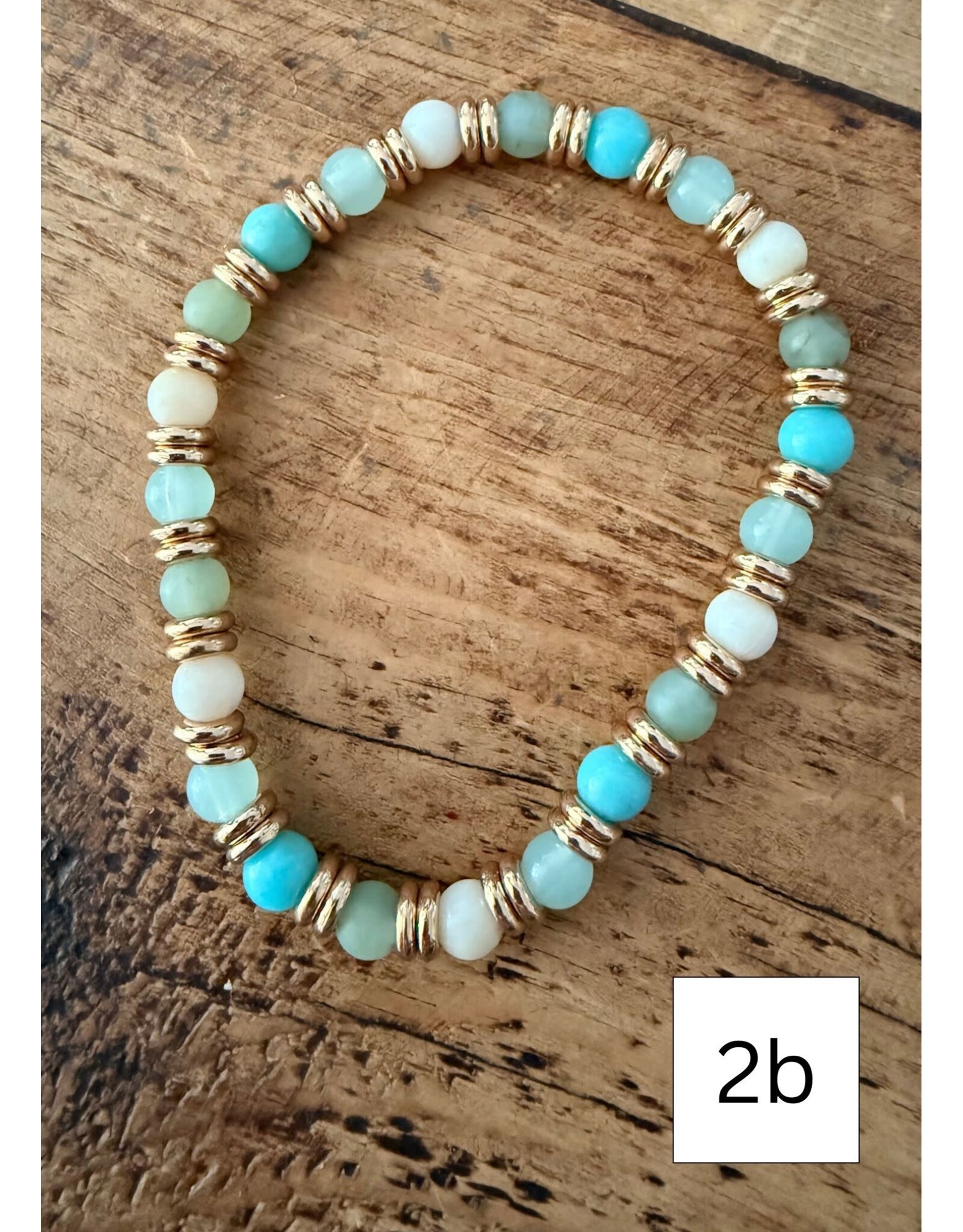 L&B Creations Assorted Turquoise and Gold Beaded Bracelets