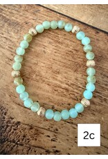 L&B Creations Assorted Turquoise and Gold Beaded Bracelets