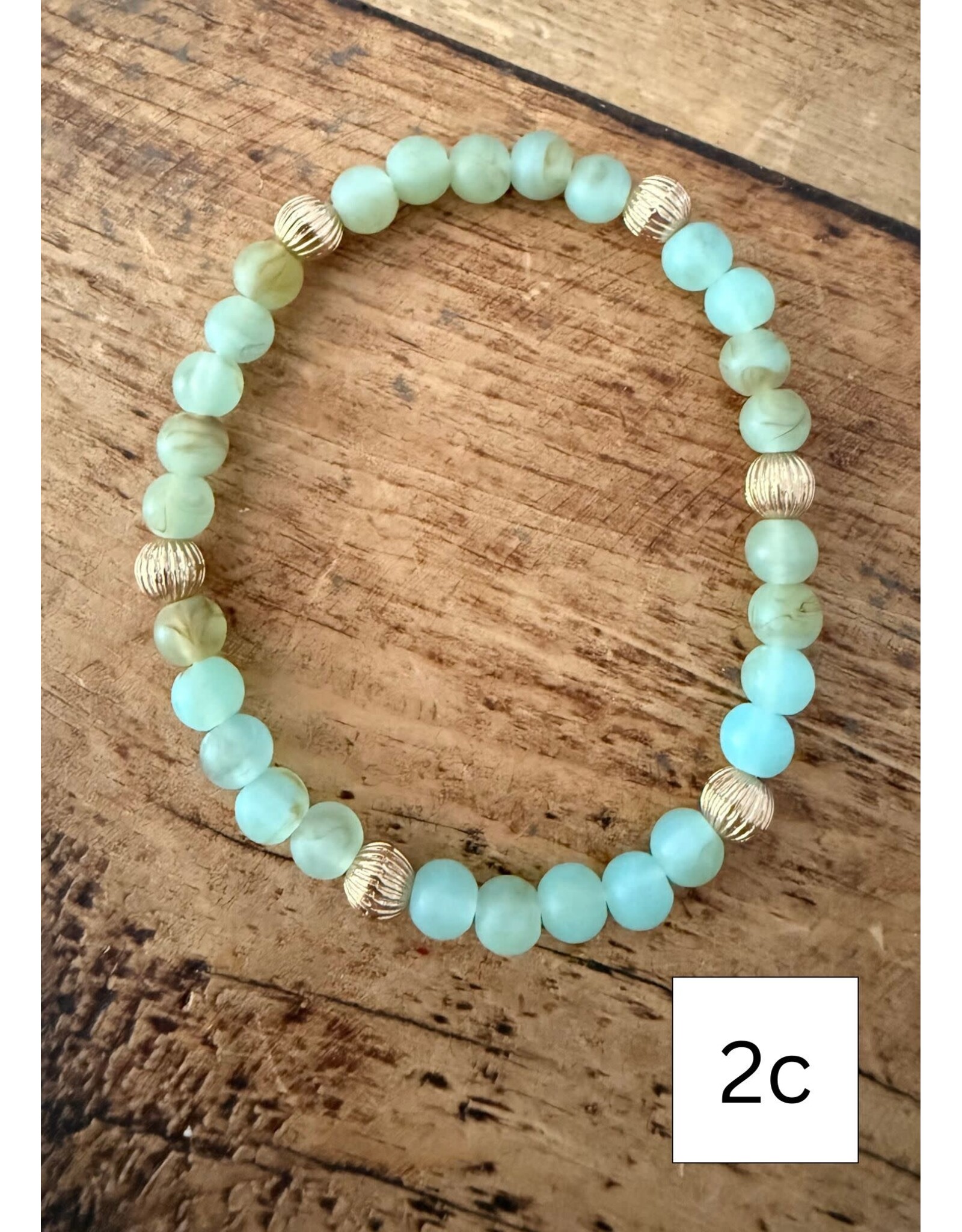 L&B Creations Assorted Turquoise and Gold Beaded Bracelets