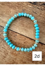 L&B Creations Assorted Turquoise and Gold Beaded Bracelets